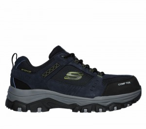 Tenis Seguridad Skechers Work: Greetah Comp Toe Hombre Azul Marino Negros | 628179UAF