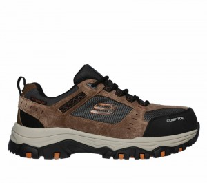 Tenis Seguridad Skechers Work: Greetah Comp Toe Hombre Marrom Negros | 207619DVR