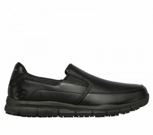 Tenis Seguridad Skechers Work Relaxed Fit: Nampa - Groton SR Hombre Negros | 298534GLK