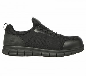 Tenis Seguridad Skechers Work: Synergy - Omat Alloy Toe Hombre Negros | 362409XPS