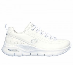 Tenis Skechers Arch Fit - Citi Drive Mujer Blancos Plateados | 917320PDB