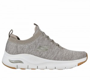 Tenis Skechers Arch Fit - Waveport Hombre Grises Marrom | 427916CMI
