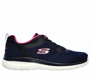 Tenis Skechers Bountiful - Quick Path Mujer Azul Marino Rosas | 752816YZM