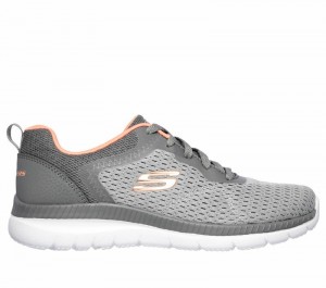 Tenis Skechers Bountiful - Quick Path Mujer Grises Coral | 709145HIS