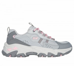 Tenis Skechers D'Lites Hiker Mujer Grises Rosas | 654172ROJ