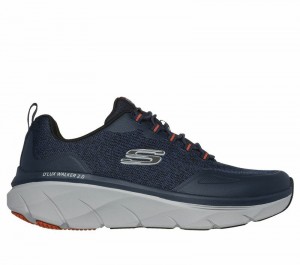 Tenis Skechers Relaxed Fit: D'Lux Walker 2.0 - Steadyway Hombre Azul Marino Naranjas | 914876PLX