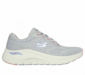 Tenis Training Skechers Arch Fit 2.0 - Big League Mujer Grises Claro Multicolor | 703526ODX