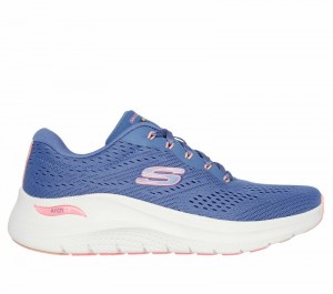 Tenis Training Skechers Arch Fit 2.0 - Big League Mujer Azules Rosas | 320694JMB