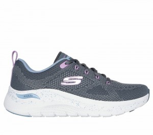 Tenis Training Skechers Arch Fit 2.0 - Fast Paced Mujer Grises Multicolor | 738645CMB