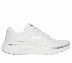 Tenis Training Skechers Arch Fit 2.0 - Glow The Distance Mujer Blancos Plateados | 376289MTU