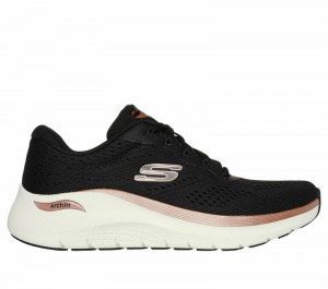 Tenis Training Skechers Arch Fit 2.0 - Glow The Distance Mujer Negros Rosas Dorados | 107265STF