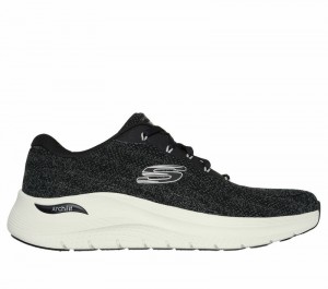 Tenis Training Skechers Arch Fit 2.0 - Road Wave Hombre Negros Blancos | 319084HXI