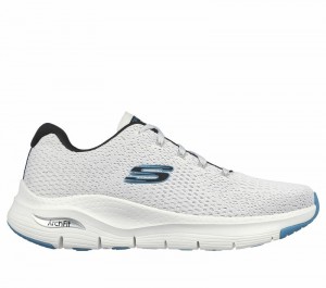 Tenis Training Skechers Arch Fit - Takar Hombre Blancos Azules | 673415TUB
