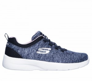 Tenis Training Skechers Dynamight 2.0 - In a Flash Mujer Azul Marino Rosas | 791854BTA