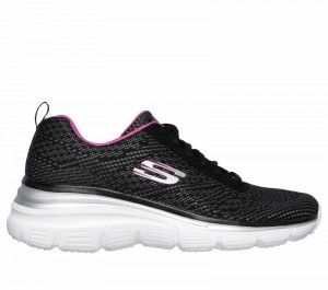 Tenis Training Skechers Fashion Fit - Bold Boundaries Mujer Negros Rosas | 864105WHM