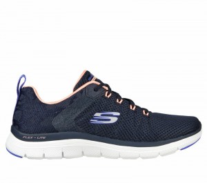 Tenis Training Skechers Flex Appeal 4.0 - Elegant Ways Mujer Azul Marino Multicolor | 179542ZMX