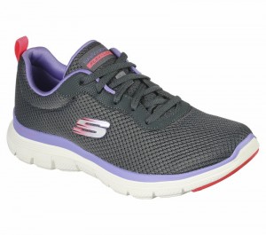 Tenis Training Skechers Flex Appeal 4.0 - Brilliant View Mujer Grises Morados | 138295QPY