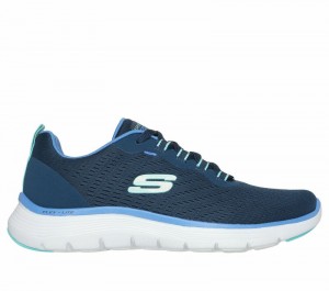 Tenis Training Skechers Flex Appeal 5.0 Mujer Azul Marino Azules | 125986ARX