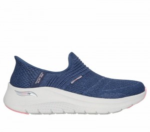 Tenis Training Skechers Slip-ins: Arch Fit 2.0 - Right as Rain Mujer Azul Marino Rosas | 354826QWN