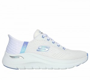 Tenis Training Skechers Slip-ins: Arch Fit 2.0 - Easy Chic Mujer Blancos Azules | 590246BQY