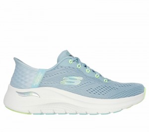 Tenis Training Skechers Slip-ins: Arch Fit 2.0 - Easy Chic Mujer Azules Verdes Claro | 431850APS