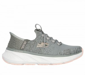 Tenis Training Skechers Slip-ins Relaxed Fit: Edgeride Mujer Verdes Naranjas | 312674ANB