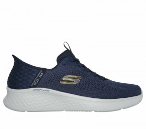 Tenis Training Skechers Slip-ins: Skech-Lite Pro - Primebase Hombre Azul Marino Amarillos | 296408ASH