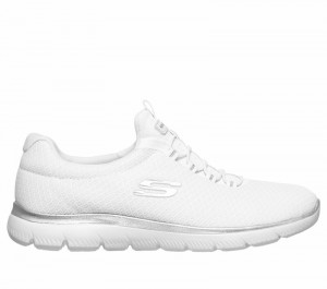 Tenis Training Skechers Summits Mujer Blancos Plateados | 108376TVM