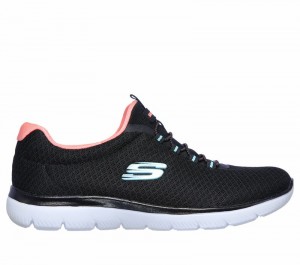 Tenis Training Skechers Summits Mujer Negros Rosas | 374189FYW