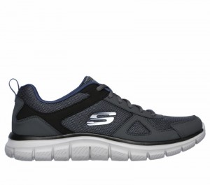 Tenis Training Skechers Track Hombre Grises Azul Marino | 813405DRS