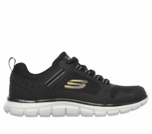 Tenis Training Skechers Track - Knockhill Hombre Negros Dorados | 786129FZE