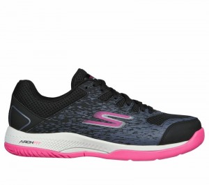 Tenis Training Skechers Viper Court - Pickleball Mujer Negros Rosas | 190562GQM