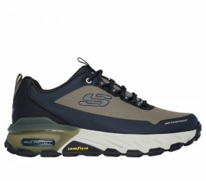 Tenis de Senderismo Skechers Max Protect - Fast Track Hombre Verde Oliva Negros | 814950SWI