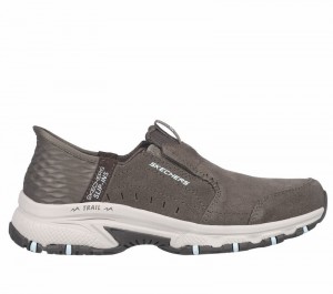 Tenis de Senderismo Skechers Slip-ins: Hillcrest - Sunapee Mujer Grises Oscuro Marrom | 730964QOJ