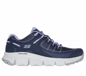 Tenis de Senderismo Skechers Summits AT - Artists Bluff Mujer Azul Marino Morados | 428170YQV