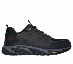 Tenis de Senderismo Skechers Waterproof: Arch Fit Road Walker - Vernal Hombre Grises Negros | 205841XTD