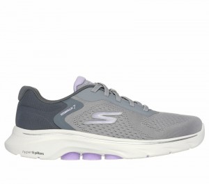Tenis para Caminar Skechers GO WALK 7 - Cosmic Waves Mujer Grises Lavanda | 475013FOS