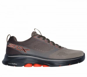 Tenis para Caminar Skechers GO WALK 7 - Hahn Hombre Marrom Negros | 097861BTX