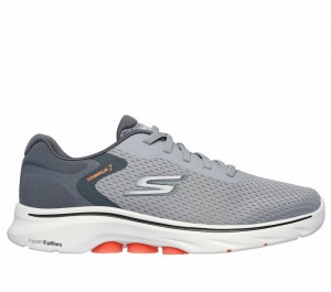 Tenis para Caminar Skechers GO WALK 7 - The Construct Hombre Grises Naranjas | 827530FQR