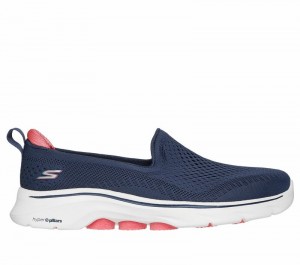 Tenis para Caminar Skechers GO WALK 7 - Vina Mujer Azul Marino Coral | 930871UTM