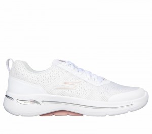Tenis para Caminar Skechers GO WALK Arch Fit - Uptown Summer Mujer Blancos Rosas Claro | 681204NVP