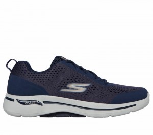 Tenis para Caminar Skechers GO WALK Arch Fit - Idyllic Hombre Azul Marino Dorados | 384016QLZ