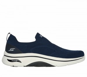Tenis para Caminar Skechers GO WALK Arch Fit 2.0 - Knitted Relief Hombre Azul Marino Negros | 413297ZKB