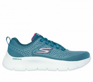 Tenis para Caminar Skechers GO WALK Flex - Kali Mujer Turquesa Rosas | 034712REM
