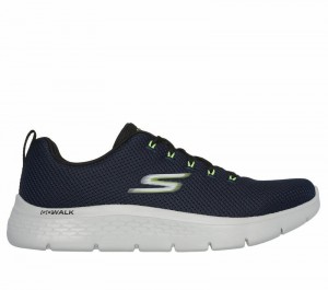 Tenis para Caminar Skechers GO WALK Flex - Vespid Hombre Azul Marino Verdes Claro | 643158EKJ