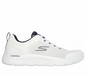 Tenis para Caminar Skechers GO WALK Flex - Independent Hombre Blancos Azul Marino | 379065HSA