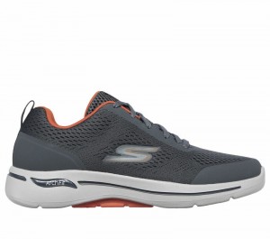 Tenis para Caminar Skechers GOwalk Arch Fit - Idyllic Hombre Grises Naranjas | 390724MBV