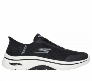 Tenis para Caminar Skechers Slip-ins: GO WALK Arch Fit 2.0 Mujer Negros Blancos | 041692XRG