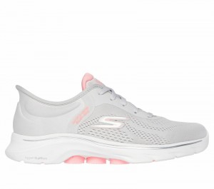 Tenis para Caminar Skechers Slip-ins: GO WALK 7 - Valin Mujer Grises Rosas | 809453IEC