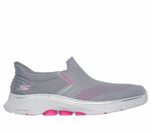 Tenis para Caminar Skechers Slip-ins: GO WALK 7 - Ida Mujer Grises Rosas | 638970YWH